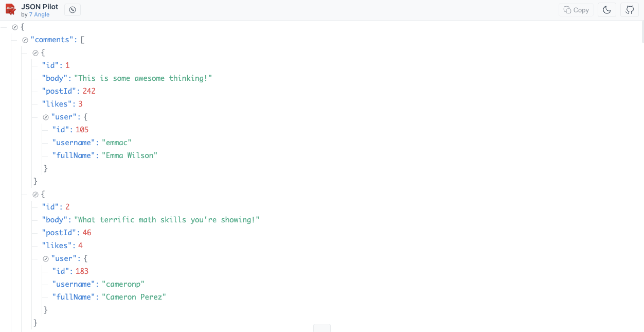JSON Pilot Preview